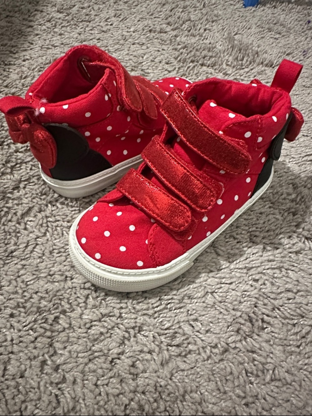 Disney Minnie Mouse Red Polka Dot High-Top Sneakers - Gap
